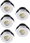 Btstil 5 X 3W LED Recessed Ceiling Light Downlights, LED Downlights Spotlight Recessed Mini Spot Lamp Warm Light [Energy Class A+]