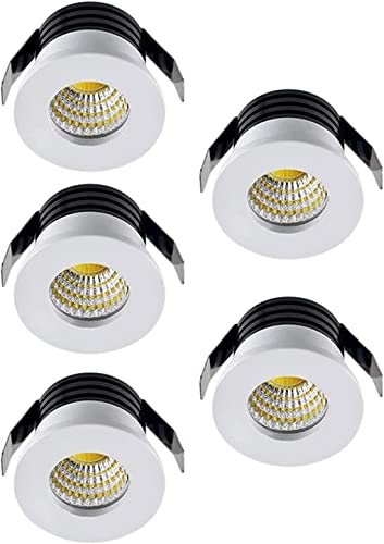 Btstil 5 X 3W LED Recessed Ceiling Light Downlights, LED Downlights Spotlight Recessed Mini Spot Lamp Warm Light [Energy Class A+]