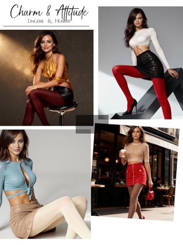 Image of Charm and Attitude Semi Opaque Tights for Women | Colored Pantyhose Stockings Nylons 40D