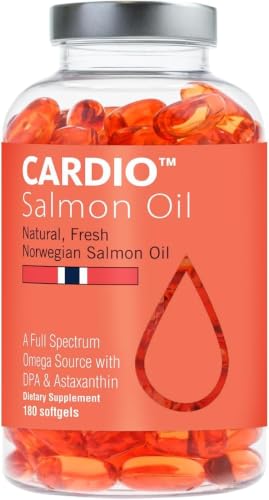 High Strength Omega 3 Fish Oil - 1000mg Norwegian Salmon Oil with EPA & DHA No Burping or Aftertaste Omega 3 Fatty Acids Supplement for Eye Brain & Heart Triglyceride Form - 180 Capsules