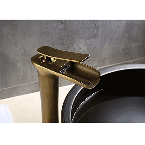 Robinet cascade salle de bain laiton antique mitigeur haut de gamme - 4