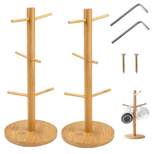 Lot De 2 Porte Tasse Avec 6 Crochets, Porte-Gobelet À Café, Support Tasse A Cafe Suspendu,...