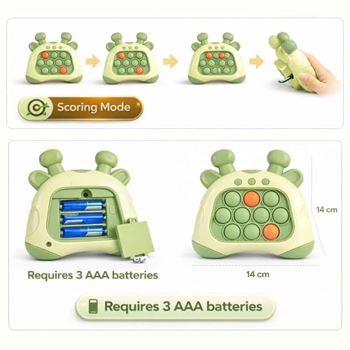 Image of MABLE Pop it Pro Game Electronic Speed Push Button Fidget Toy with Lights & Music, Interactive Stress Relief Game for Kids & Adults, Brain Training Handheld Toy (Assorted Colours)