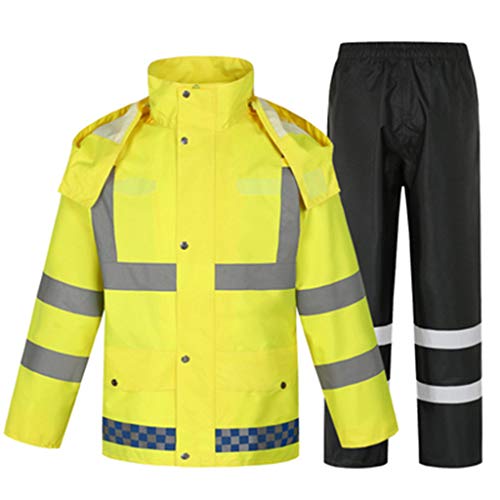 Rain Suit Gear Coat for Men Waterproof Hooded Rainwear Jacket & Trouser