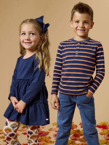 Image of RuffleButts Baby /Toddler Girls Long Sleeve High Low Flowy Ruffle Tunic Top