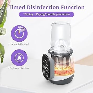 400W Fast Baby Bottle Heater, 7-in-1 Bottle Heater for Breast Milk and Formula, Food Jar, Breast Milk Bag, Timer, BPA-Free, Intelligent Accurate Temperature Control and LCD Display, 24 Hours Constant