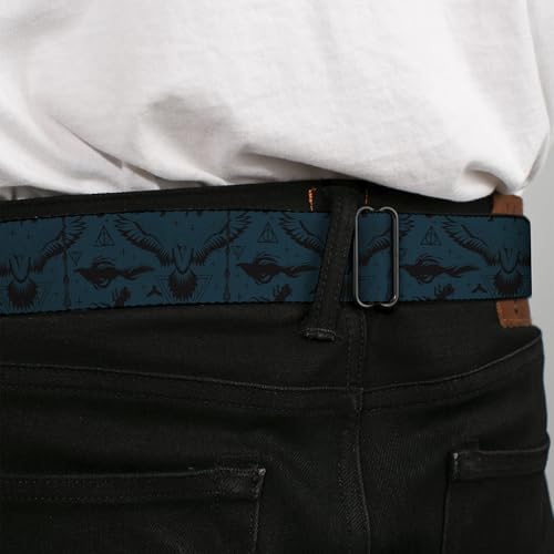 Buckle-Down Belt Seatbelt Buckle Fantastic Beasts Icons Beasts Collage Blue Black Mens Womens Kids Adjustable4