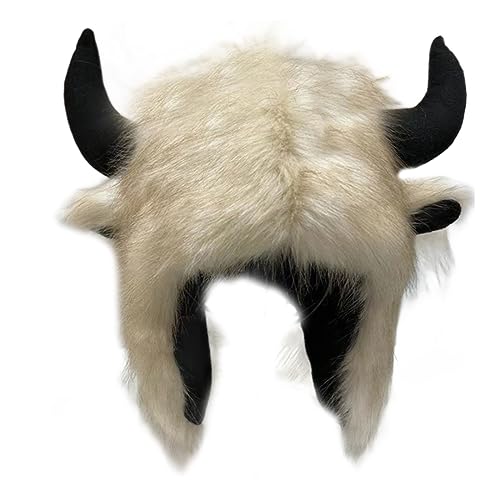 Warm Cotton Hat with Furry Decoration for Outdoor Activities Women Men Ear Hat, BG, M