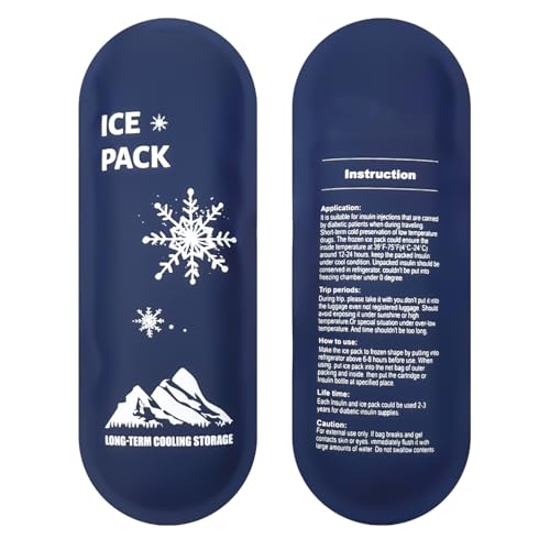 Bolsa de gel refrigerante – Enfriador de medicamentos, bolsa de gel | Bolsa de hielo portátil reutilizable con gel seco para un área de viaje segura, paquete frío para medicamentos uso diario Camping