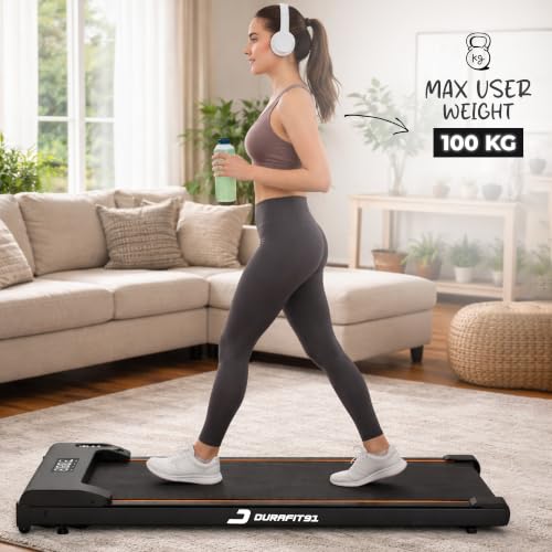 Image of Durafit91 Dash Lite 2.5HP Peak BLDC Motor Walkpad Treadmill with Remote Control |100 kg User Capacity Walking Pad| 8 km /h Max Speed | LED Display with Under-Desk Design | Home Use