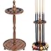 Collapsar Pool Stick Holder Floor Stand,Billiard Cue Rack Holds 10 Cues and a Full Set of Balls,Solid Wood Pool Cue Rack