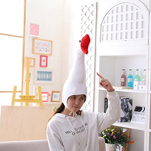haozaikeji Plush Goose Hat with Long Neck Novelty Party Hat Adult Creative Animal Fancy Dress Hats for Cosplay Photoshoot Stage Performance Christmas Halloween Party - Image 3