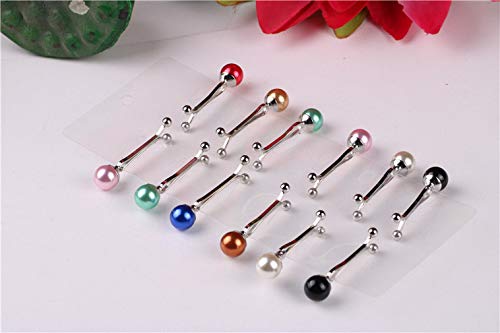12 pcs Muslim Hijab Clip Simulated Pearl Scarf/Shawl Clip Women Scarves Safety Shawl Pin Hijab Buckles Simple Clips Mixed3