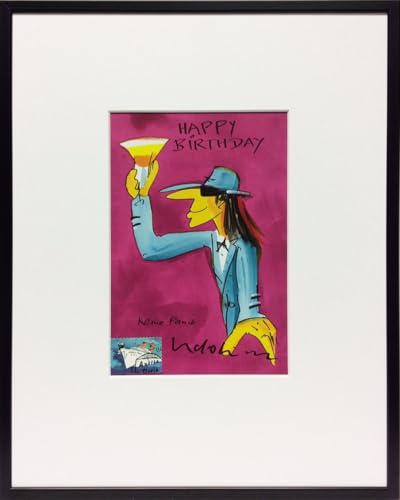 Kunstverlag Christoph Falk Happy Birthday (lila) im Alurahmen - Udo...