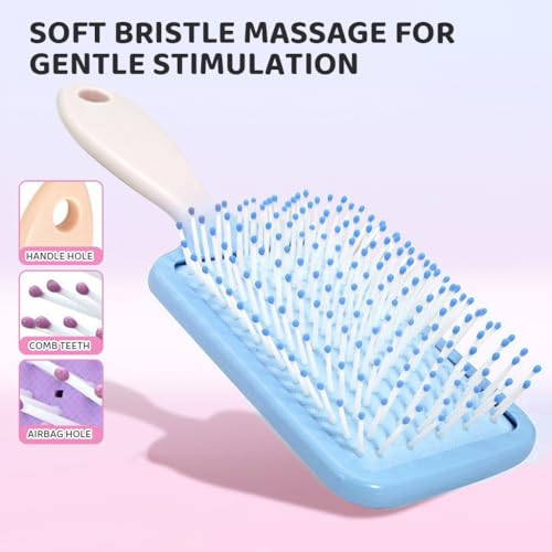 Image of MAYCREATE Hair Brush, Anti-Static Ball Tips, Random Macaron Color *1 | Anti-Static Ball Tips Help Reduce Hair Damage During Daily Brushing, Random Macaron Color Design