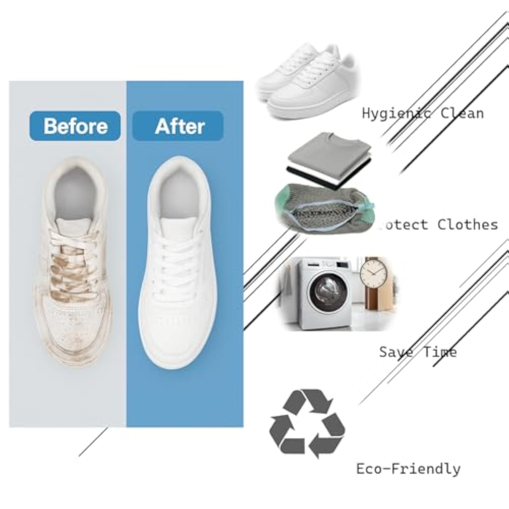 2pc Reusable Shoe Cleaning Bags for Sneakers