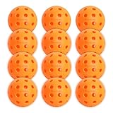 Picture of U-BRIO Pickleball Balls, 40 Holes Outdoor Pickleball Balls Orange 12 Pack High Bounce Stable Trajectory Stylish Durable Crack-Resistant Pickleballs.