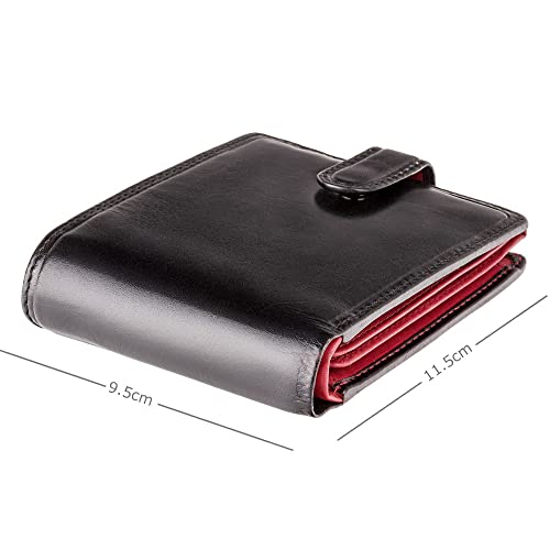 Visconti Tr-35 Classic Tri Fold Wallet Coin Id Holder Black #TOP2
