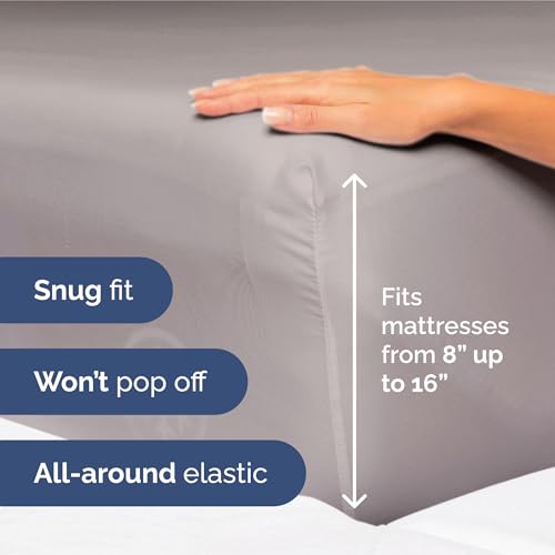 Image of King Size 4 Piece Sheet Set - Ultra Soft & Cooling Sheets - Thistle Purple | Fits 8 Inch to 16 inch Mattress, Wrinkle Free & Fade Resistant with Deep Pockets, Breathable, Comfy Hotel Luxury Bedding
