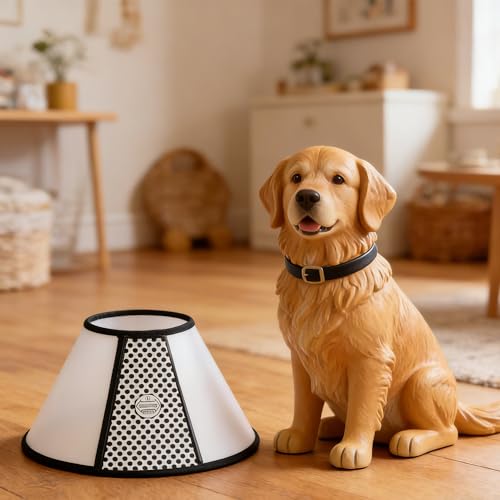 WYFCR Pet Cone Recovery, Großer Hund Einstellbare Elizabeth Recovery Schutzhalsband, Anti-Biss Leck Sicherheit Nackenbezug, für nach der Operation Wundheilung, Trimmen Nägel, (Halsumfang 43-49cm)