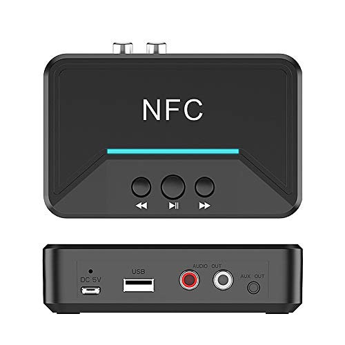 Yunobi NFC Bluetooth 5.0 receptor HIFI estéreo música adaptador inalámbrico RCA AUX 3.5 mm Jack...