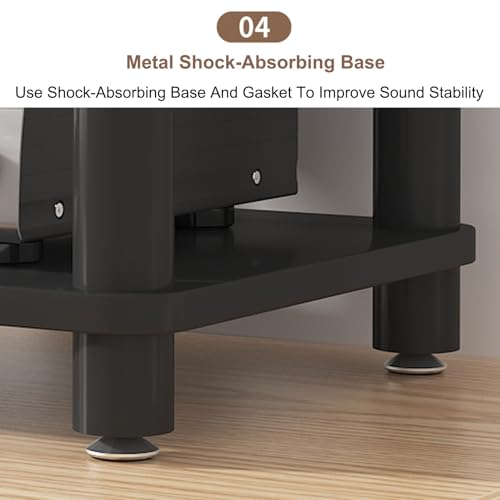 Image of Modern Stereo Cabinet & AV Media Stand, Record Player Storage Rack with Ample Space for CDs, DVD Players(Red,50x47cm /19.7x18.5in)