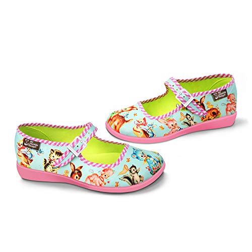Hot Chocolate Design Chocolaticas Kitschy Friends Blue Women's Mary Jane Flat Multicoloured HCD 38
