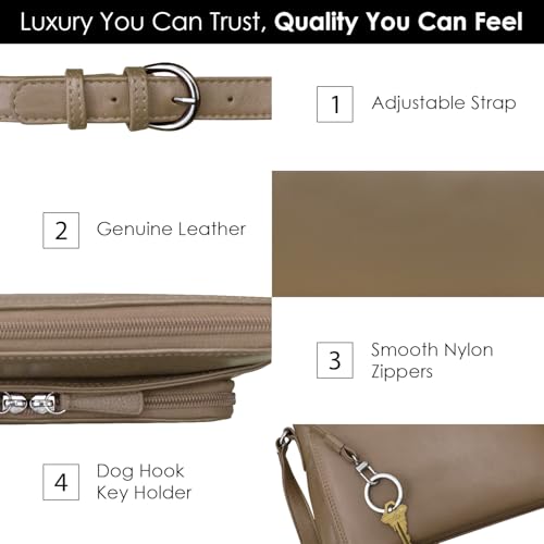 Image of ili New York Genuine Leather Crossbody Bags for Women - Premium RFID Blocking Shoulder Bag Organizer with Adjustable Strap