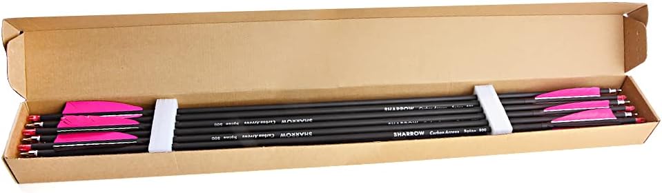 SHARROW 6/12 Pack 30 Inch Archery Carbon Arrows Practice Hunting Arrows Spine 500 with 4 Inch Turkey Feathers 100 Grain Removable Tips for Compound Recurve Bow