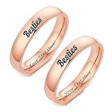 LiFashion Personalized Best Friends Ring for 2,Stainless Steel Name Date Latitude Custom Engraved Finger Band BFF Rings Friendship Jewelry Gift for Sister,Bridesmaid,Friends