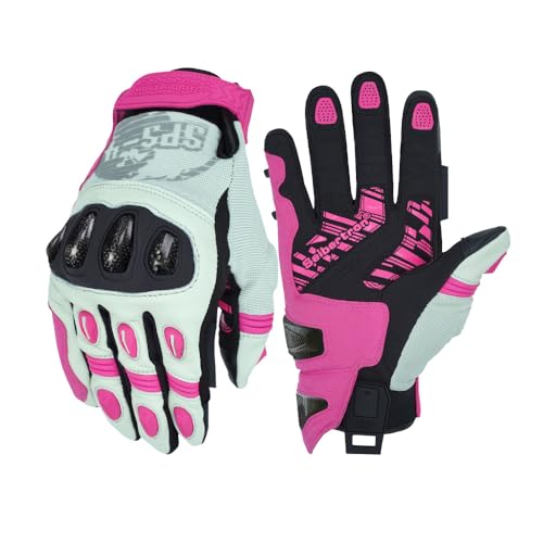 Seibertron SPS-4 Winter Unisex Touchscreen Road Racing Motorcycle MTB Sports Gloves Also fit BMX MX ATV Mountain Bike Bicycle Cycling Off-Road/Dirt Bike Motocross etc Full Finger Adult Pink L