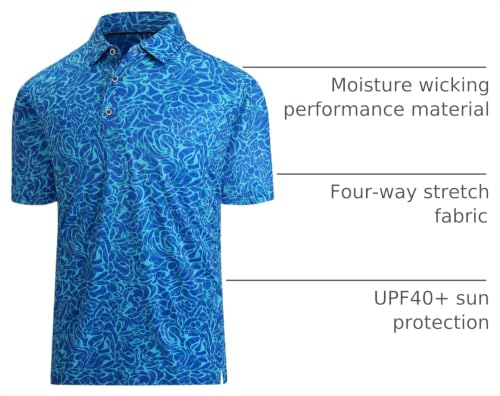 Image of Damipow Premium Golf Shirts for Men Dry Fit Performance Polo Short Sleeve Collared Shirt