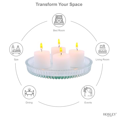 Image of Hosley Set of 144 Unscented White Votive Candles - Bulk Pack, Clean-Burning, Long-Lasting 10-12 Hour Burn Time - Ideal for Weddings, Home Decor, Spa, and Events