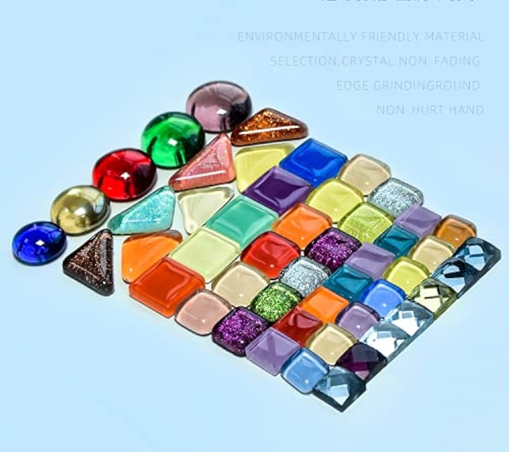 Amazon.co.jp: CarAngels ガラスモザイクタイル 各種色ランダム 200g