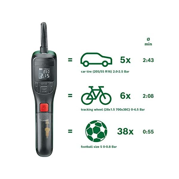 compresor de aire a batería (batería de 3.0 Ah, 3.6 voltios, 150 psi, 10.3 bar) - Imagen 5