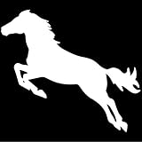 Leaping Horse Decal Sticker (White, Mirrored), Decal Sticker Vinyl Car Home Truck Window Laptop