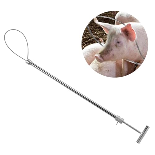 Zerodis Pig Holder Hog Catcher Pole Stainless Steel Animal Holder Catcher Tool Ideal for Pig and Dog Essential Farm Equipment for Animal Handling