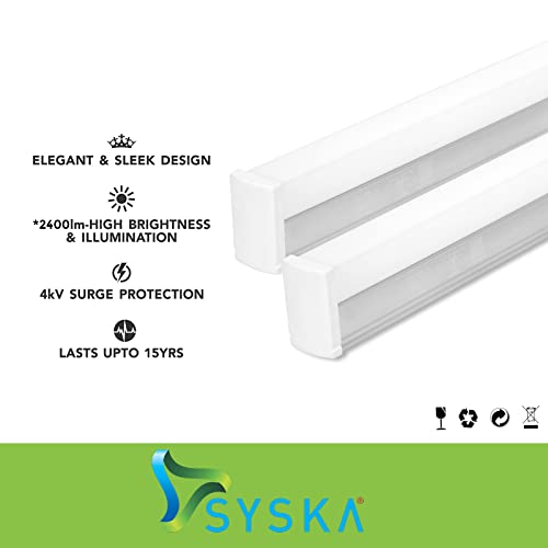 Image of SYSKA T5 24W 6500K LED Tube Light Aluminium Body (White, Pack of 4)