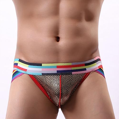 Evankin Mens Sexy Jockstrap Underwear Snake Skin Bulge Pouch Thong Breathable Athletic Supporter Gay Rainbow3