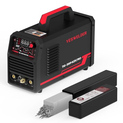 Image of YESWELDER 200A AC/DC Aluminum Tig Welder with Pulse Large LED Display & Aluminum TIG Welding Rod ER4043 1/8"x16" 5LB