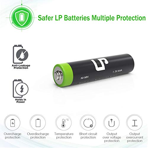 AAA Ni-MH Rechargeable Battery Pack, LP 8-Pack Triple-A Batteries with 1000mAh High Capacity for Clocks, Remotes, Toys… - Image 5
