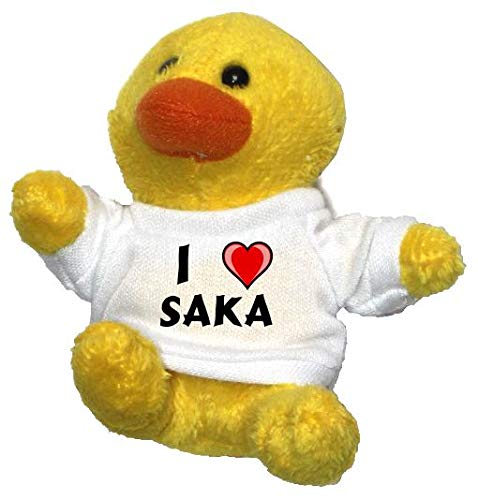 Shopzeus Plush Chicken Keychain with I Love Saka (first name/surname/nickname)