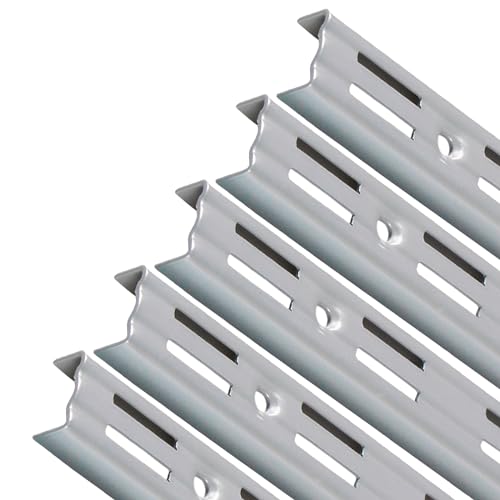 PRIOstahl Wandschienen für Regalträger - 5 x Schienen | 2-reihig | Länge: 1000 mm | Silber | Wandhalterung zur flexiblen Montage von Regalsystemen Regalhalter Regalbodenträger Wandregal aus Stahl