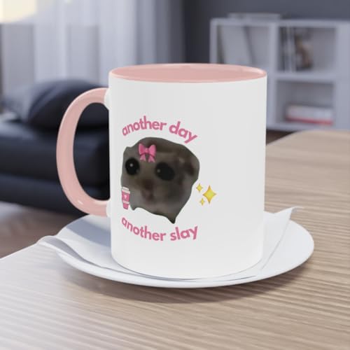 Another Day Another Slay Sad Hamster Funny Mug, Sad Hamster Coffee Mug, Funny Sad Hamster Mug, Cute Sad Hamster Viral Coffee Mug, Sarcastic Hamster Mug for Friend, Trending Mug