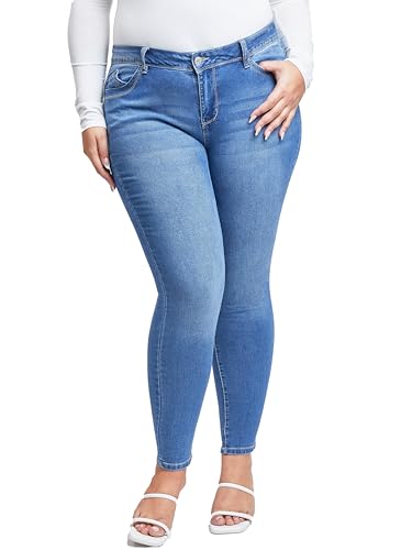 YMI Women's Plus Sustainable Wannabettabutt Skinny Jeans
