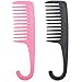 Produktbild 2 Stück Haarkamm mit großen breiten Zähnen, zum Entwirren von Haaren, Duschkämme, Locken, Nasskamm, Shampoo, Rechen für langes, nasses oder lockiges Haar, verbessert die Durchblutung, Salon-Werkzeug