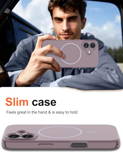 Image of Magnetic for iPhone 17 Case,Shockproof Matte Cover,Lavender Purple | with Screen Protector,Compatible with MagSafe,Military Grade Drop Protection,Full Camera Protection,Non-Slip Design Case