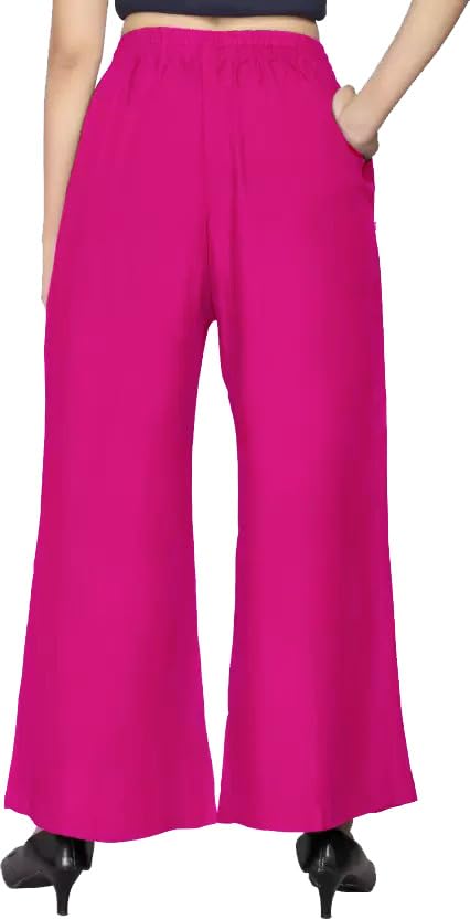 Image of BENKILS Women's Cotton Reyon Regular Fit Palazzo Pants - Available Size - M to 6XL