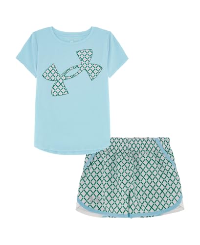 Image of Under Armour Girl's 2-piece Short Sleeve Tee and Shorts Set, Lightweight and Comfortable
