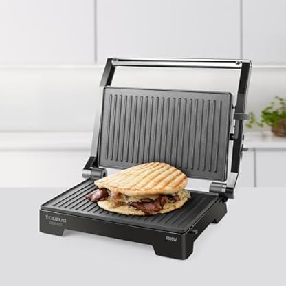 Taurus Crispy & Co - Elektrischer Fleischgrill 1000 W, 180 ° Öffnung, Antihaftbeschichtung, Oberfläche 14,5 x 23 cm, vertikales Fach, Kabelfach, PFOA-frei Schwarz – Bild 7